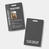 Black Stripe Homeschool Educator ID Badge (Voor- en achterkant)