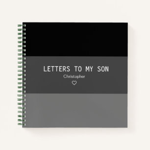 Black Stripe Letters voor Mijn Son Keepomwille Jou Notitieboek
