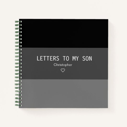 Black Stripe Letters voor Mijn Son Keepomwille Jou Notitieboek (Voorkant)