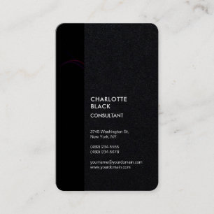 Black Stripe Minimalist Modern Stijlvol Eenvoudig Visitekaartje