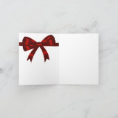 Black Stripe Red Bow bedankkaart (Binnen)