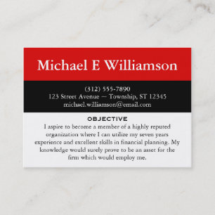 Black Stripe Red RESUME Visitekaartjes