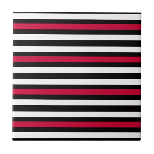 Black Stripe Red White Tegeltje (Voorkant)
