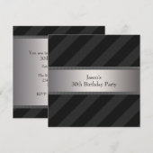 Black Stripe staat voor 30th Birthday Party Kaart (Voorkant / Achterkant)