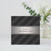 Black Stripe staat voor 30th Birthday Party Kaart (Staand voorkant)