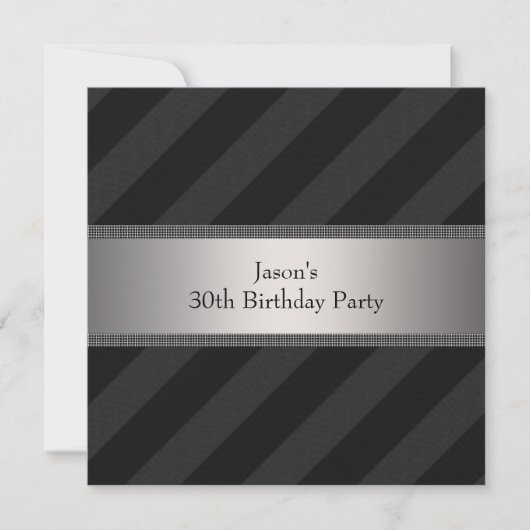 Black Stripe staat voor 30th Birthday Party Kaart (Voorkant)
