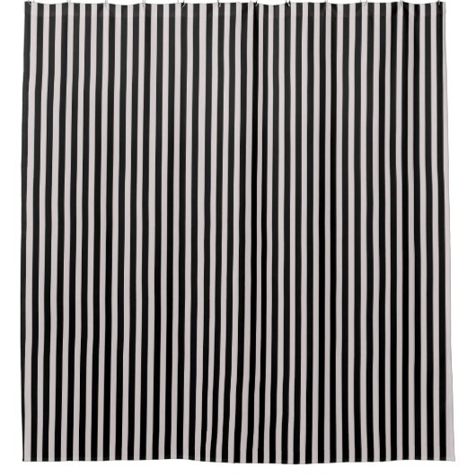 Black Striped Bathroom Shower Curtain Douchegordijn (Voorkant)