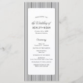 Black Striped Elegance Classy Wedding Program Menu (Voorkant)