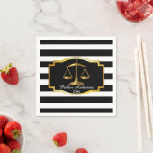 Black Striped Gold Law Scales Graduparty Servetten (Insitu)