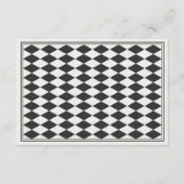 Black Striped Harlequin Pattern Wedding RSVP Informatiekaartje (Achterkant)
