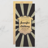 Black Stripes Carnaval Vintage Wedding Programma's (Voorkant / Achterkant)