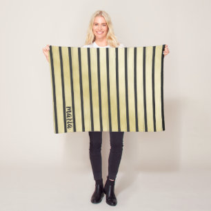 Black Stripes Fleece Deken
