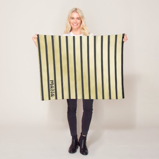 Black Stripes Fleece Deken (In situ)