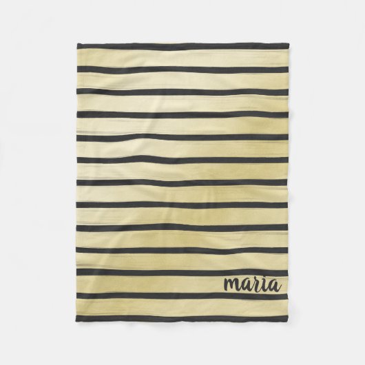 Black Stripes Fleece Deken (Voorkant)