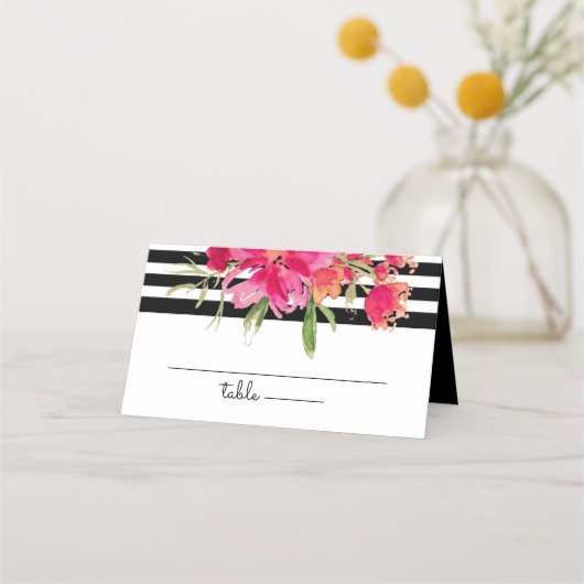 Black Stripes | Fuchsia Flowers Wedding (Voorkant)