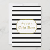 Black Stripes Gold Bridal Douche Invitations (Devant)