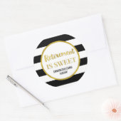 Black Stripes Gold Pensioen is zoet Ronde Sticker (Envelop)