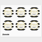 Black Stripes Gold Pensioen is zoet Ronde Sticker (Vel)