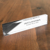 Black Stripes Gold Thin Lines Naambordje (Zijkant)