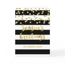 Black Stripes Gouden Confetti Kerstleraar