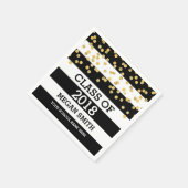 Black Stripes Gouden Stippen Klasse van 2018 Afstu Servet (Hoek)