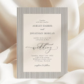 Black Stripes Old Money Wedding Invitation