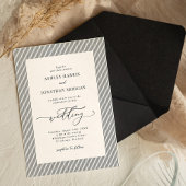 Black Stripes Old Money Wedding Invitation