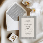 Black Stripes Old Money Wedding Invitation