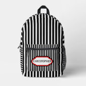 Black Stripes ontwerp gepersonaliseerd Bedrukte Rugzak (Voorkant)
