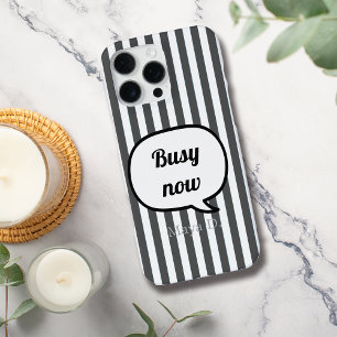 Black Stripes Speech Bubble Personaliseren iPhone 16 Pro Max Hoesje