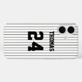 Black Stripes White Baseball Jersey Naam Nummer Case-Mate iPhone Case (Achterkant (horizontaal))