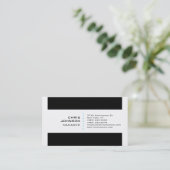 Black Stripes White Blue Manager Visitekaartje (Staand voorkant)