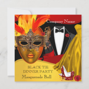 Black Stropdas Corporate Formal Masquerade Ball 3 Kaart
