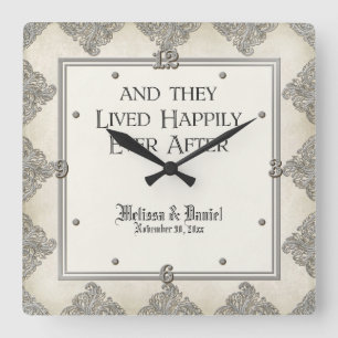 Black Stropdas Elegance 3 - Zilveren look Damask Vierkante Klok