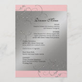 Black Stropdas Elegance, Silver Wedding Dinner Men Menu (Achterkant)