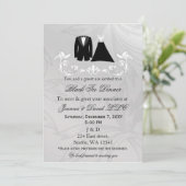 Black Stropdas Event Corporate party Invitation Kaart (Staand voorkant)