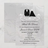 Black Stropdas Event Corporate party Invitation Kaart (Voorkant / Achterkant)