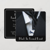 Black Stropdas Formal Event Party Invitation Kaart (Voorkant / Achterkant)