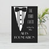 Black Stropdas Fundraiser Formele gebeurtenis Kaart (Staand voorkant)