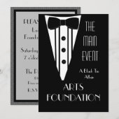 Black Stropdas Fundraiser Formele gebeurtenis Kaart (Voorkant / Achterkant)
