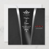 Black Stropdas Luxe Bestemmingsuitnodiging Kaart (Voorkant)