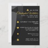 Black Stropdas Poker Nacht Uitnodiging voor een vr (Voorkant)