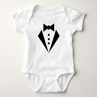 Black STROPDAS Tuxedo Cute Little Romper