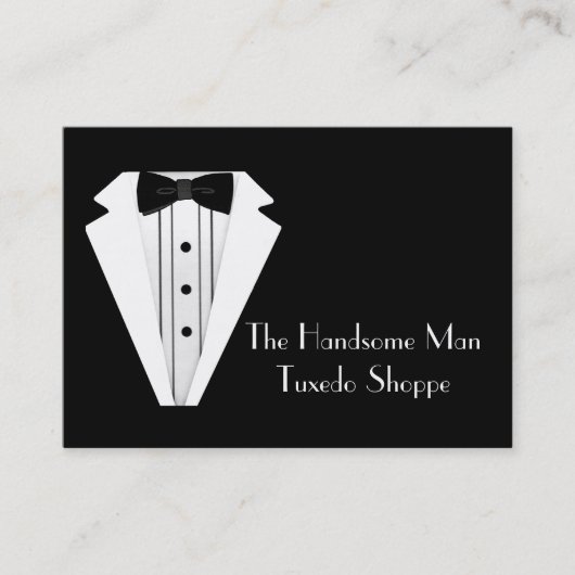 Black Stropdas Tuxedo Mannen Store Visitekaartje (Voorkant)