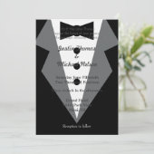 Black Stropdas Wedding Kaart (Staand voorkant)
