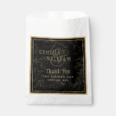 Black Stropdas Wedding Theme Gold Damask Bedankzakje (Voorkant)