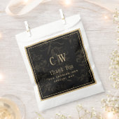 Black Stropdas Wedding Theme  Gold Damask Bedankzakje (Geknipt)