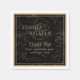 Black Stropdas Wedding Theme  Gold Damask Servet