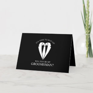 Black Suit Gepersonaliseerde Groomsman Voorstel