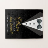 Black Suit & Tie Will You Be My Ring Bearer Puzzle (Horizontal)